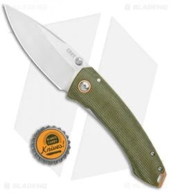 CRKT Exclusive Burnley Tuna Frame Lock Knife Green Micarta (3.3" Satin S35VN) -CRKT Knife Shop CRKT Tuna FL Green Micarta Satin BHQ 113868 jr bottlecap