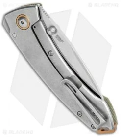 CRKT Exclusive Burnley Tuna Frame Lock Knife Green Micarta (3.3" Satin S35VN) -CRKT Knife Shop CRKT Tuna FL Green Micarta Satin BHQ 113868 jr side