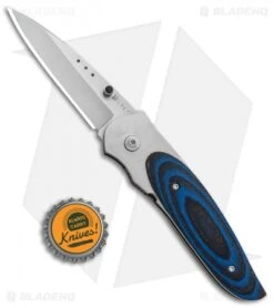 CRKT Viele Wasp Liner Lock Knife Black/Blue G-10 (2.8" Bead Blast) 8002 -CRKT Knife Shop CRKT Viele Wasp LL Black Blue G 10 BB 8002 BHQ 87016 jr bottlecap