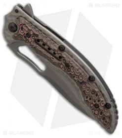 CRKT Ikoma Fossil Frame Lock Knife (3.96" Gray Serr) 5471K -CRKT Knife Shop CRKT ikoma fossil gray serr 5471K BHQ 21379 er spine