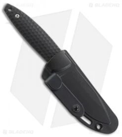 CRKT Lucas Burnley Aux Fixed Blade Knife Black (3.5" Satin) 1200 -CRKT Knife Shop CRKT lucas burnley aux black satin 1200 BHQ 51813 er sheath