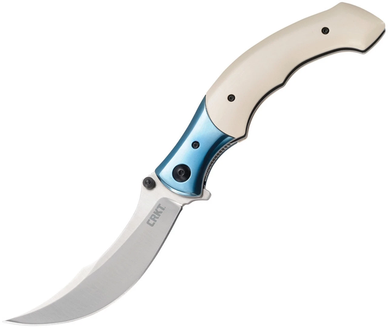CRKT 7471 Ritual, 4.37" 12C27 Sandvik Satin Plain Blade, Ivory Micarta Handle 1 CRKT 7471 Ritual, 4.37" 12C27 Sandvik Satin Plain Blade, Ivory Micarta Handle