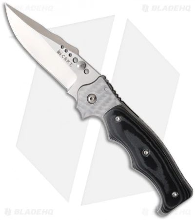 CRKT The Natural 2 Spring Assisted Knife Black Micarta (3.25" Satin Plain) 7080M -CRKT Knife Shop crkt 7080m the natural 2