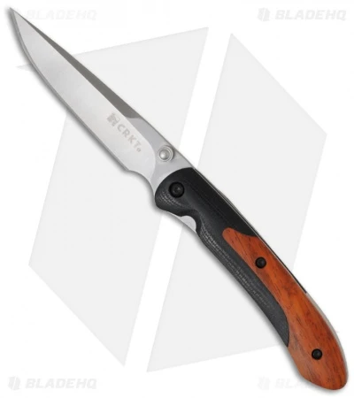CRKT Delegate Gentleman Knife W/ Cocobolo Wood & G10 (3" Satin Plain) 1053W -CRKT Knife Shop crkt delegate 1053w