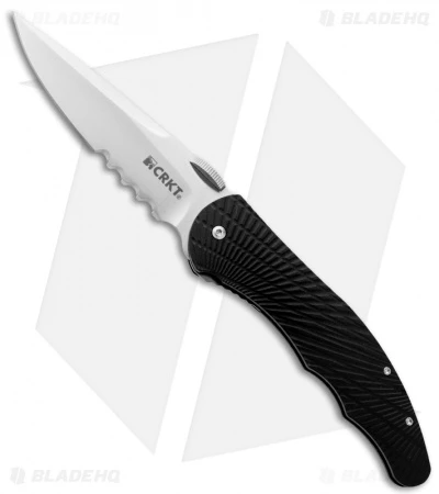CRKT MJ Lerch Enticer Spring Assisted Knife (3.24" Satin Serr) 1061 -CRKT Knife Shop crkt lerch enticer 1061