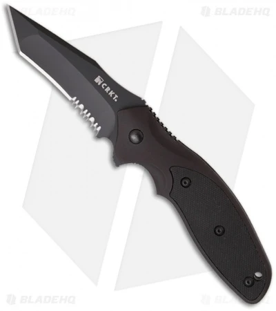 CRKT Shenanigan Tanto Liner Lock Knife Black Aluminum (3.25" Black Serr) K490KKS 1 CRKT Shenanigan Tanto Liner Lock Knife Black Aluminum (3.25" Black Serr) K490KKS