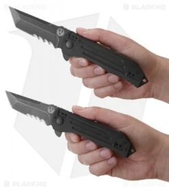 CRKT Ruger Knives 2-Stage Tanto Flipper Knife (4" Black SW Serr) R2102K 5 CRKT Ruger Knives 2-Stage Tanto Flipper Knife (4" Black SW Serr) R2102K -CRKT Knife Shop crkt ruger r2103k hand cm 2