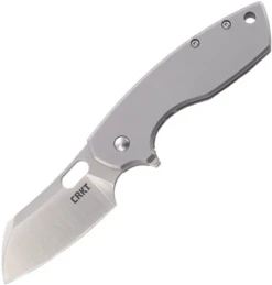CRKT Large Pilar Framlock CR5315, 2.63" 8Cr14MoV Satin Blade, Satin Stainless Steel Handle
