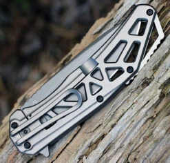 CRKT K330GGP Gusset, 3.5" 8Cr13MoV Plain Blade, Stainless Handles -CRKT Knife Shop k330ggp.2 31904.1566585937