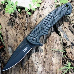 CRKT 2037 Acquisition Folder, Pat & Wes Crawford, Black Plain Edge