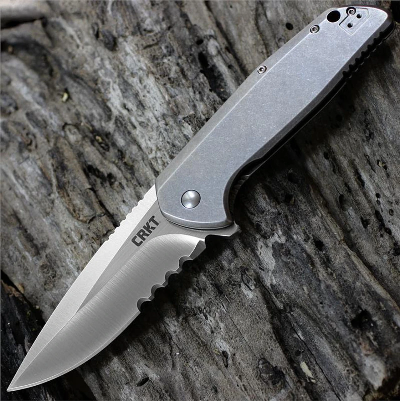 CRKT Columbia River, G.S.D. 3710, Liong Mah Design, 3.32" AUS 8 Combo Blade, Frame Lock 1 CRKT Columbia River, G.S.D. 3710, Liong Mah Design, 3.32" AUS 8 Combo Blade, Frame Lock