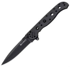 CRKT M16-01KS EDC Spear Point, 3" 8Cr13MoV SS Plain Blade, Black Aluminum Handle