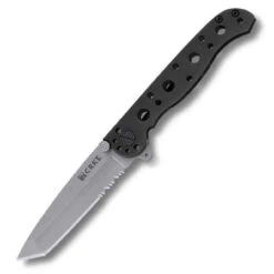 CRKT Kit Carson M16 Stainless, Black Handle, Tanto Point, ComboEdge